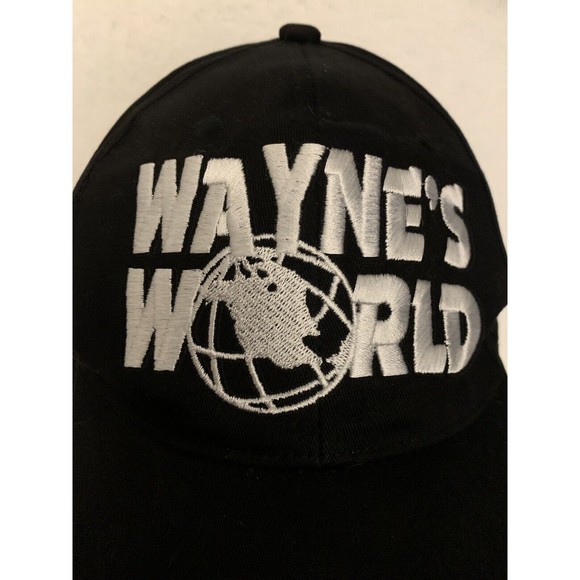 Waynes World Hat Cap Adjustable Black TV Show Movie Garth Mens 90s - Picture 2 of 14